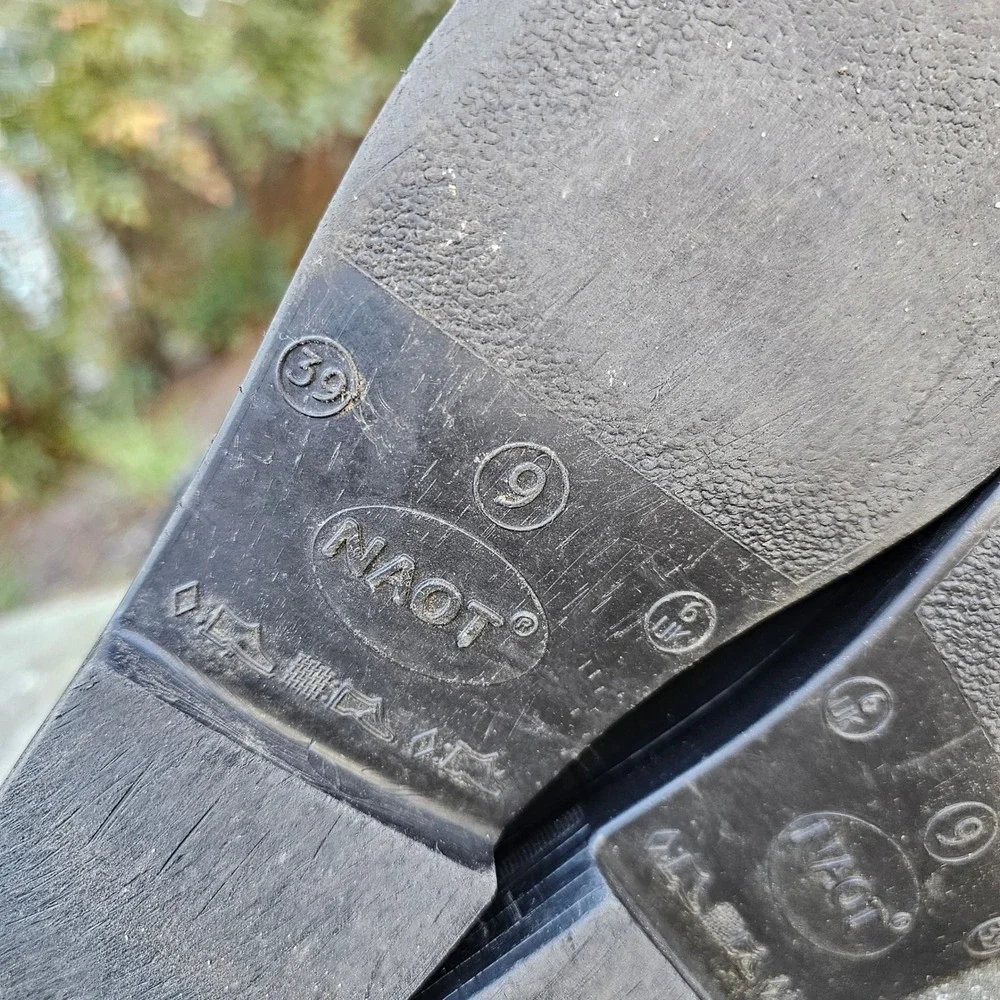 Naot Women Rain Boots 7 Black Grey Equestrian Tall‎ Riding Waterproof Minimal